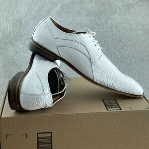 Stacy Adams Men's Turano Bike Toe Oxford, White, 14 NWOB S052